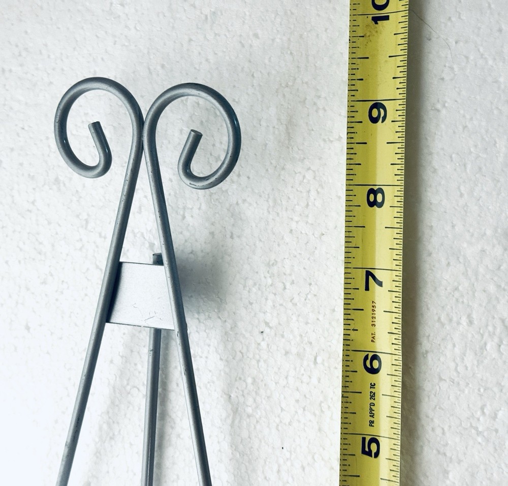 Plate Frame Holder Swirl Design Silver Tone Easel EUC 9”