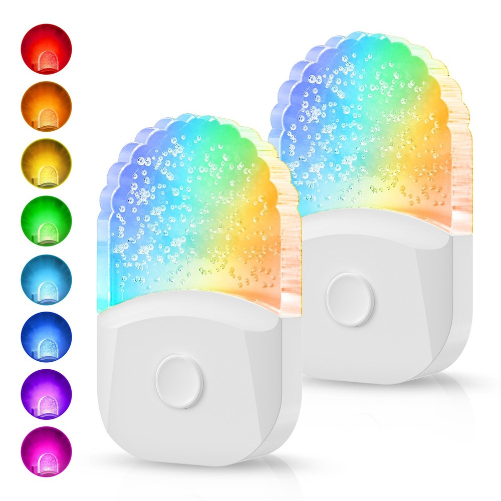 Night Lights Plug Into Wall [2 Pack], Color Changing 2 Packs, Multicolor
