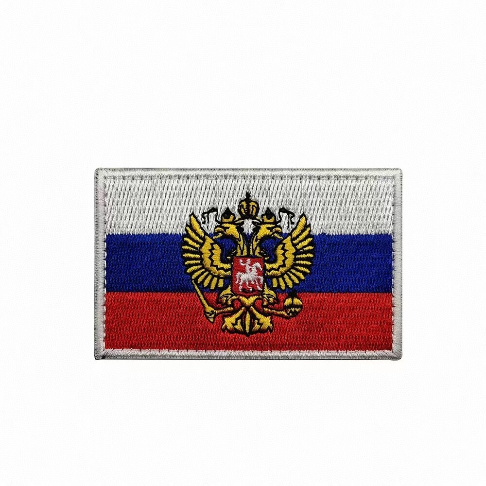 3PCS Russia Flag Russian DOUBLE EAGLE FLAG HEAD IMPERIAL POCCN Hook Loop Patch