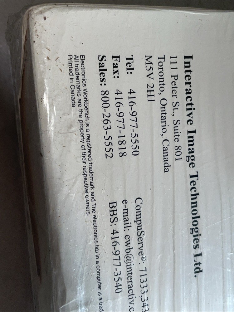 Electronics Workbench 4.1c 3.5" Disks Lab Computer Vintage PC Windows Software