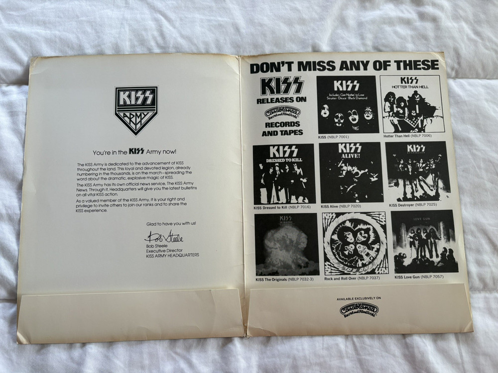 Vintage Original 1976 KISS Army Membership Kit Photos and Newsletters