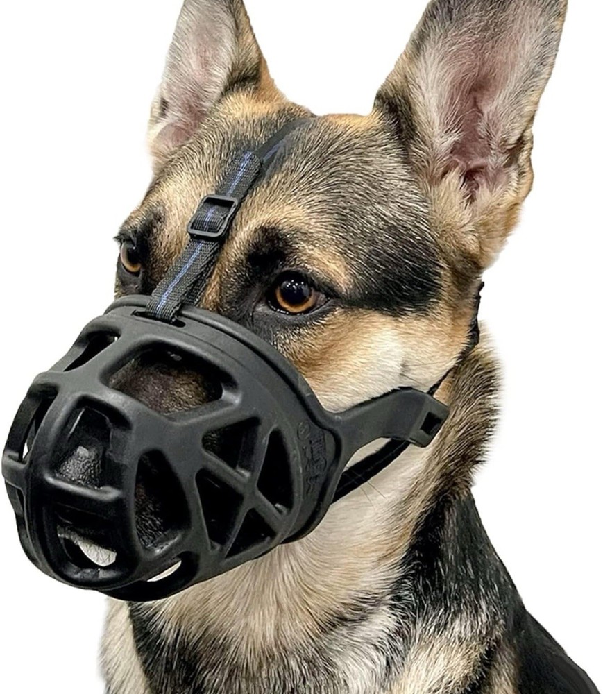 BARKLESS Dog Muzzle, Basket Muzzle Anti Biting Chewing Scavenging Training - L