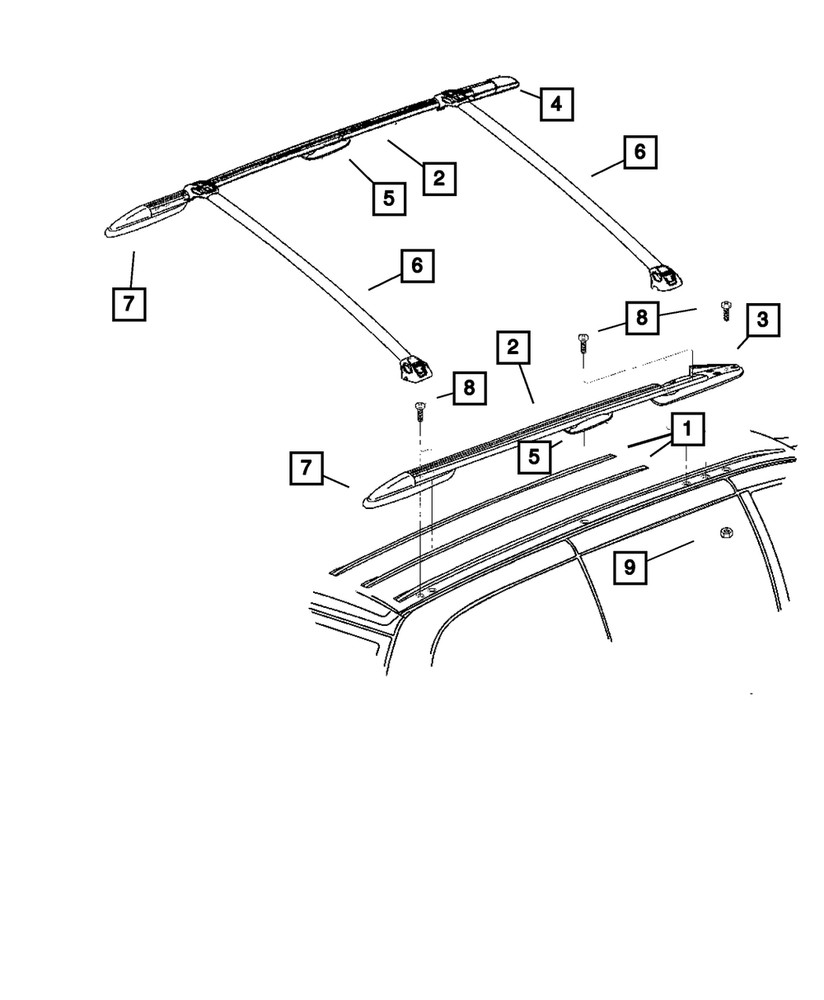 Genuine Mopar Lugg Rack Cross Rail 5113041AA