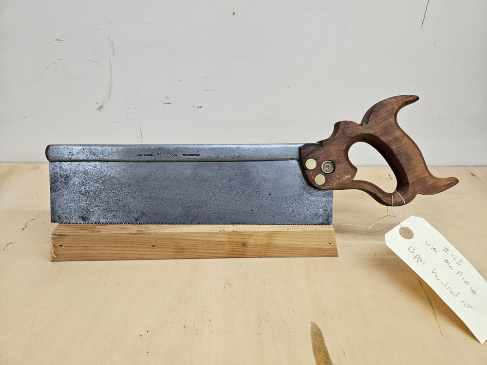 WM McNiece Backsaw, Ready to Use, Hand Sharpened and Hammer Set