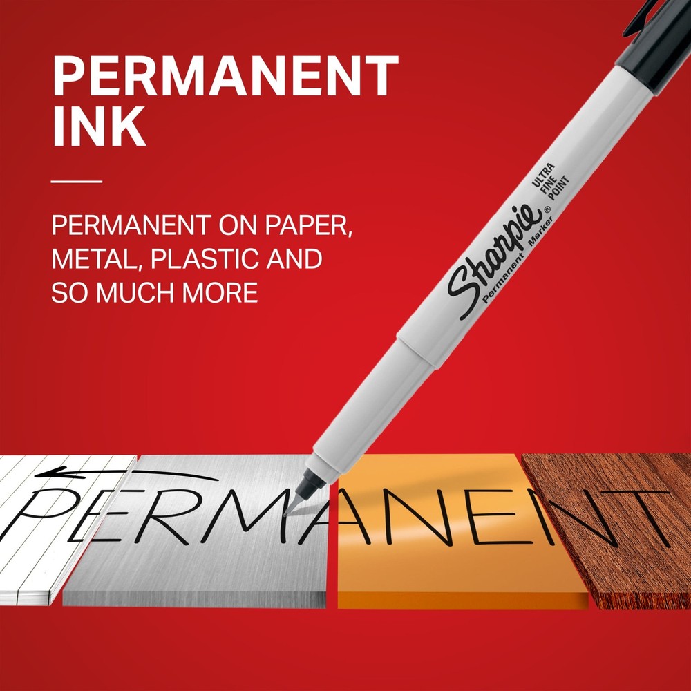 Sharpie Permanent Markers, Ultra Fine Point, Assorted Colors, 5 Count