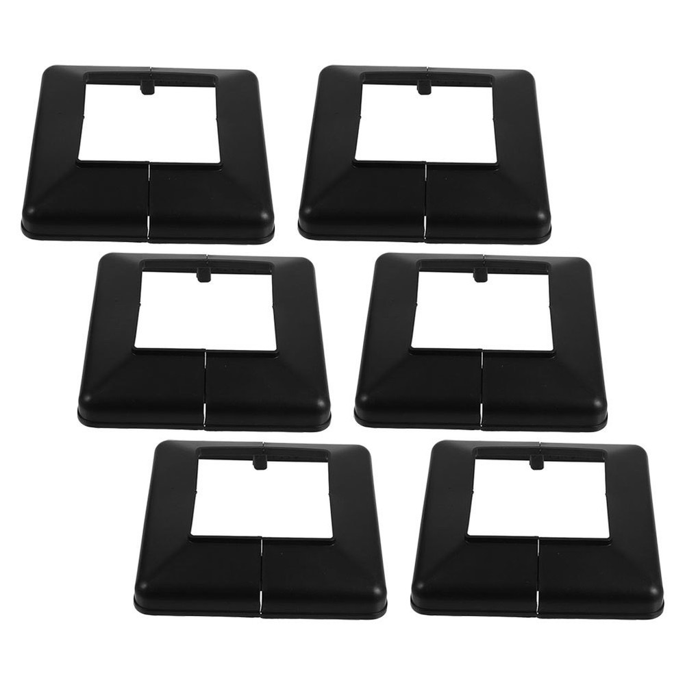 6 Pcs Plastic Base Plate for Deck Post Square Stair Railing Posts Cover