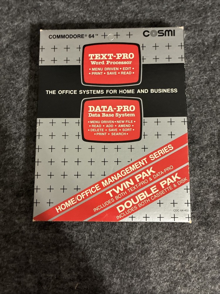 TEXT-PRO Word Processor & DATA-PRO DataBase System for Commodore 64/128 English
