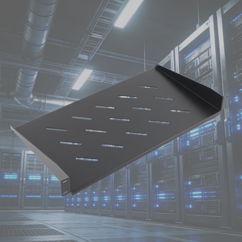 1/2Pcs 19" Rack Mount Fixed Rack Server Shelf 1U Vented Rack Mount Tray