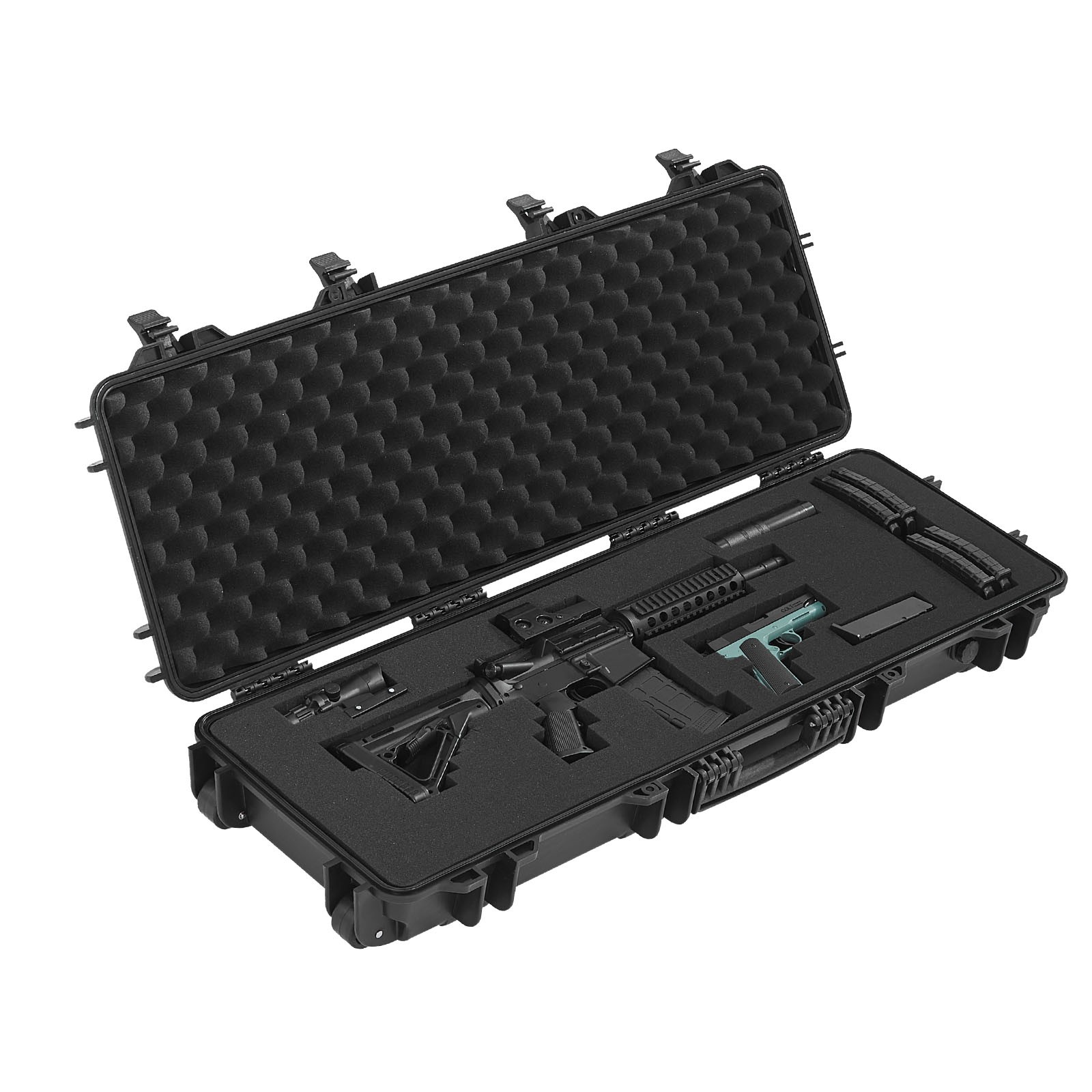 Uimoso Hard Rifle Case IP67 Waterproof Gun Storage with Customizable Foam Black