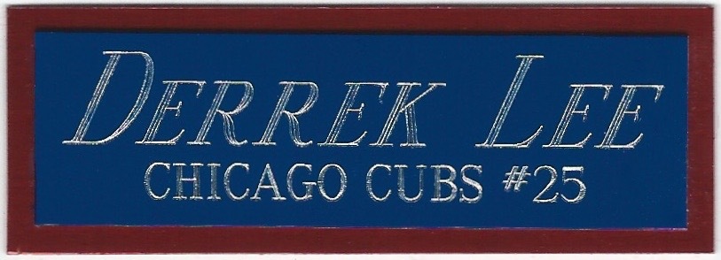 DERREK LEE CUBS NAMEPLATE FOR AUTOGRAPHED Signed Baseball Display CUBE CASE