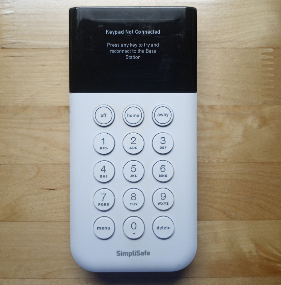 SimpliSafe Home Security System Replacement Keypad Remote White SSKP3