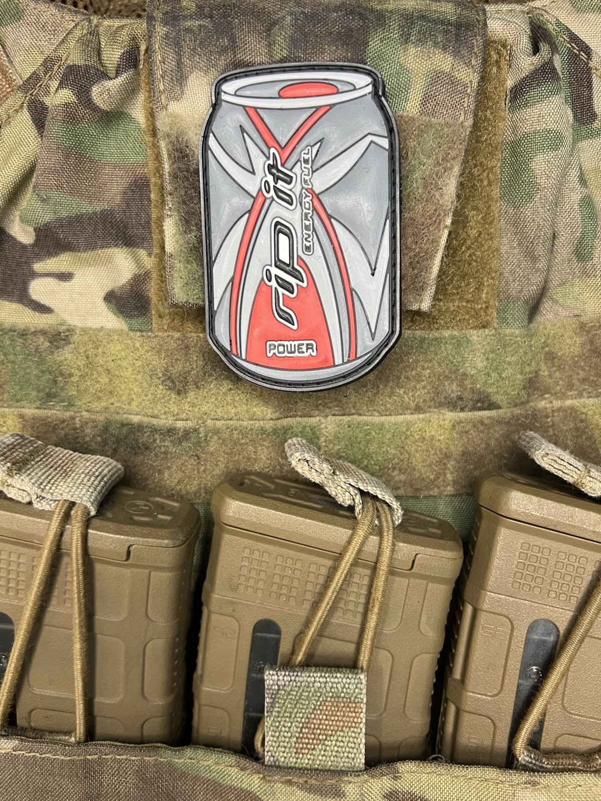 RIP IT Energy Drink PVC Military Morale Patch Military Deployment Patch, Veteran