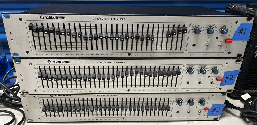 Klark Teknik DN300 Graphic Equalizer Lot of 3 Non-Functioning