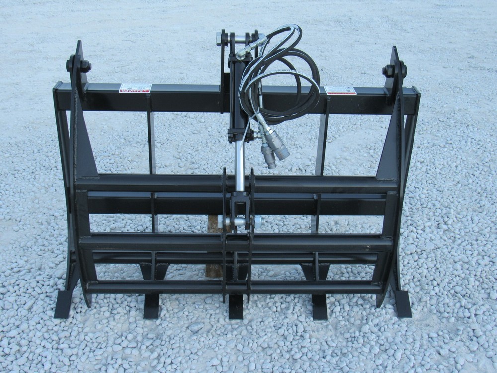 48" Compact Tractor Root Rake Clam Grapple Attachment Skid Steer Quick Attach
