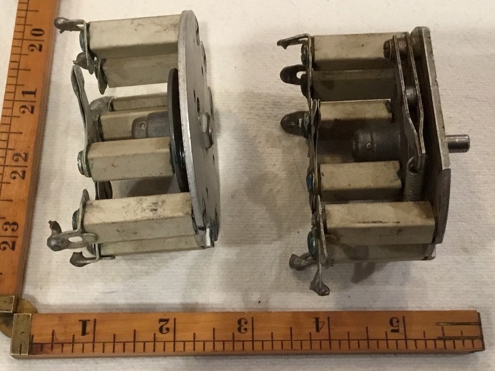 Two Vintage Rotary Switch, 3 Position, Ceramic Posts, Military? Circle M Logo
