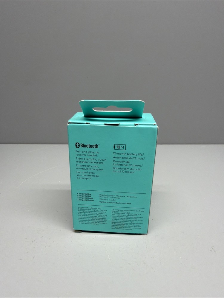 Logitech M196 Lightweight Bluetooth Wireless Optical Mouse Pink/Rose Compact New