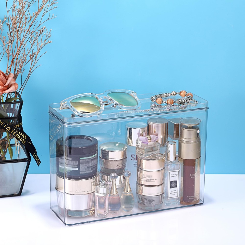 Clear Phone Case Organizer Stackable Storage Box with Lid for Cell Phone Case...