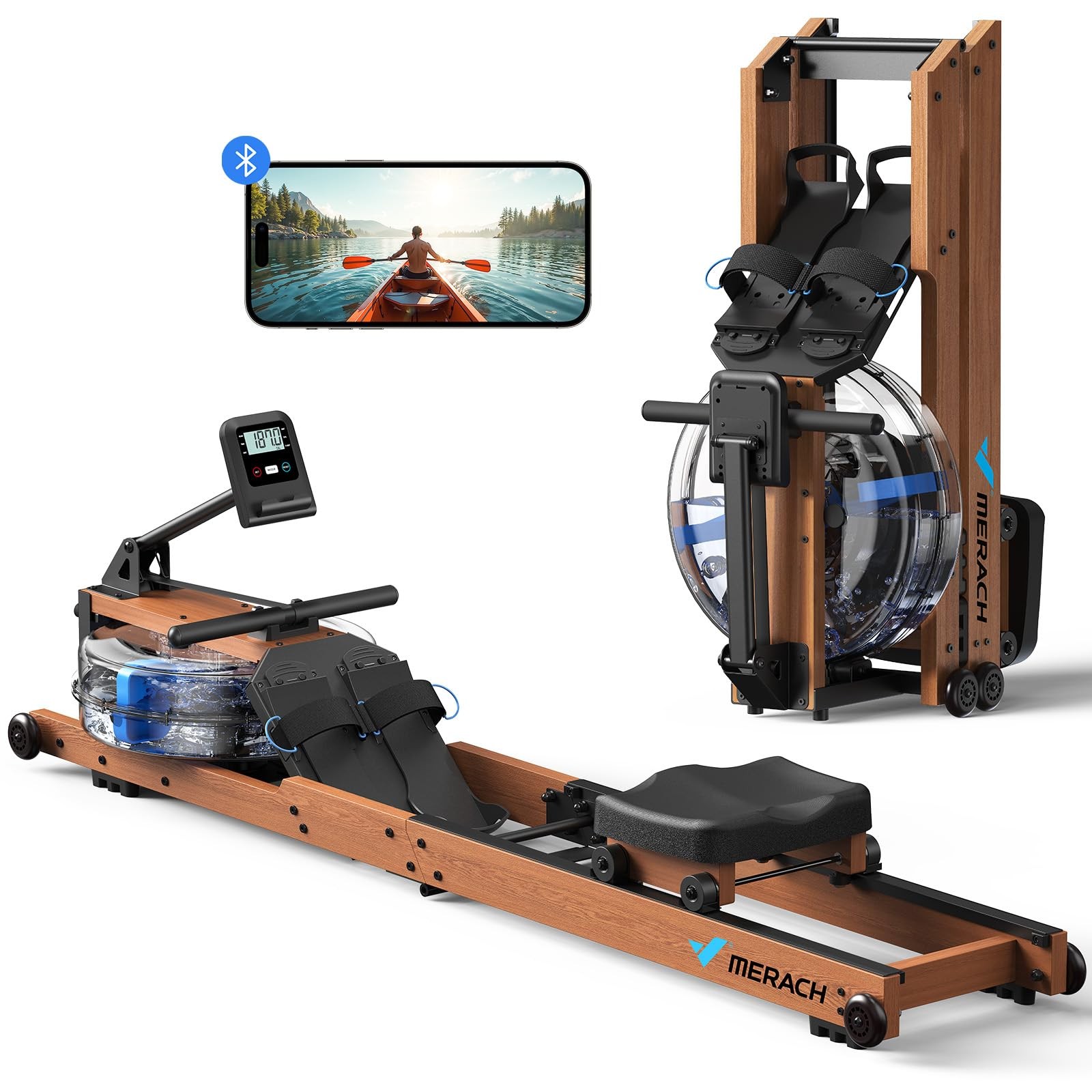 Water Rowing Machines for Home Foldable Row Machine with 400LBS Weight Capacity