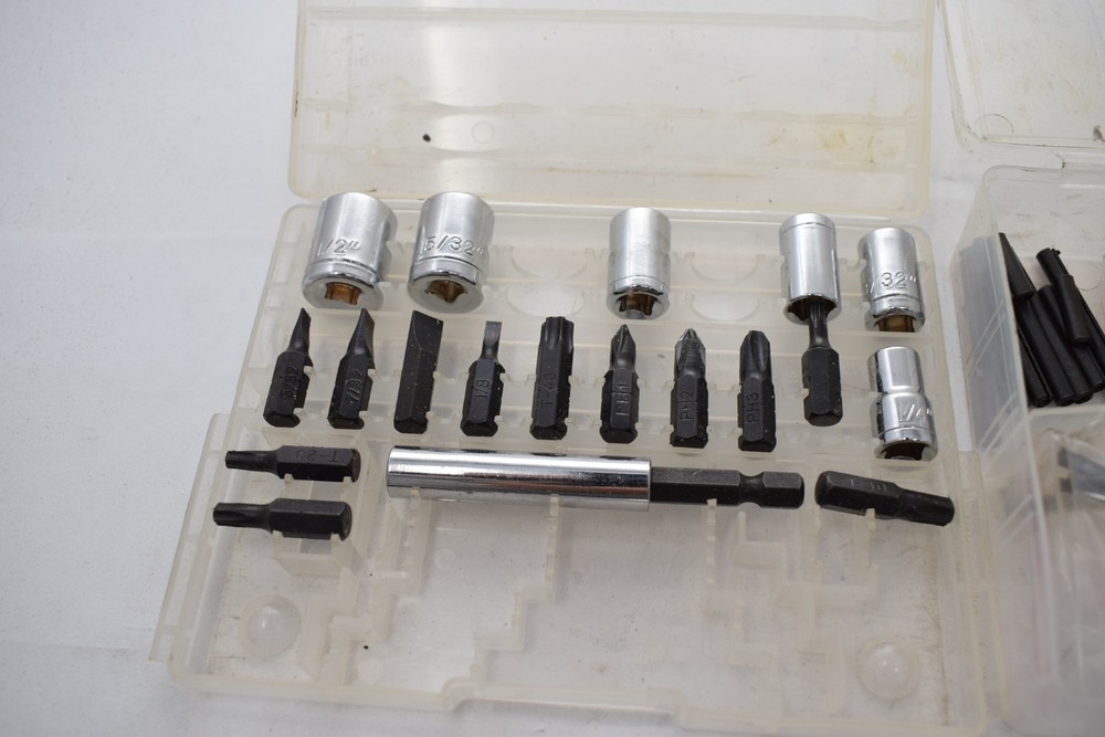 Mixed Tool Lot, Bits, Screwdrivers, Dowel Pins, Socket, Etc.