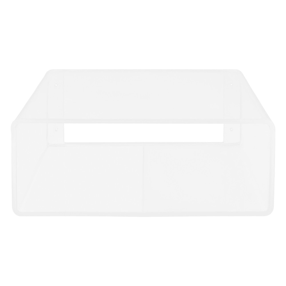 2Tiers Clear Acrylic Wall-Mounted Bedside Table Rectangular Floating Nightstand