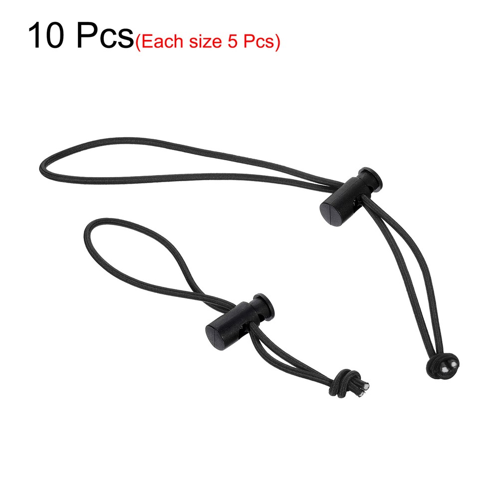 10pcs Elastic Cable Tie 5.9" 9.84" Multipurpose Cable Tie, Black