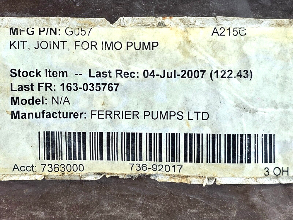 G057 JOINT KIT IMO PUMP