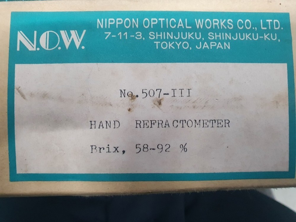 Nippon Optical Works Hand Refractometer, 58-92% Brix