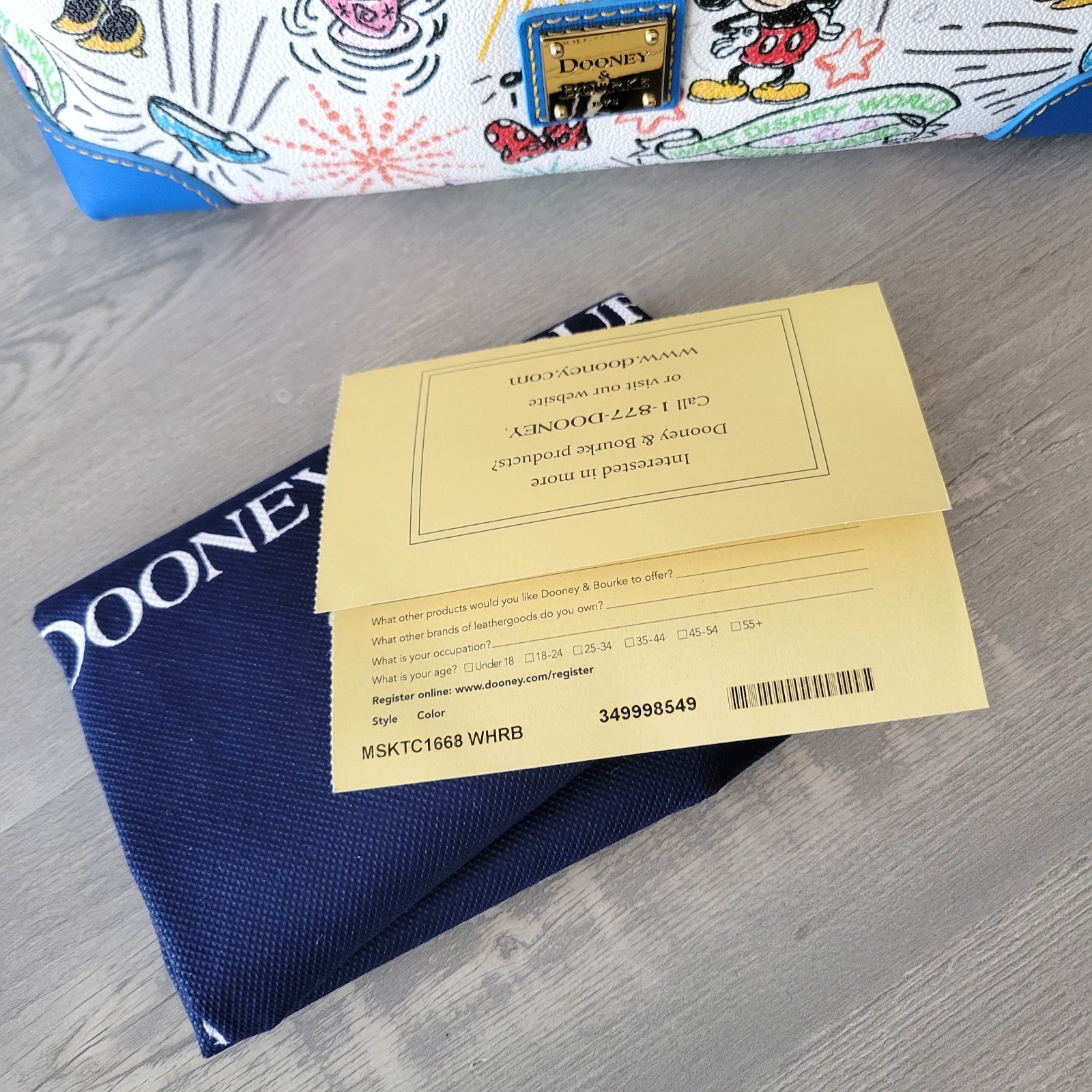 Disney Parks Dooney & Bourke 10th Anniversary Sketch Satchel Shoulder Bag NWT