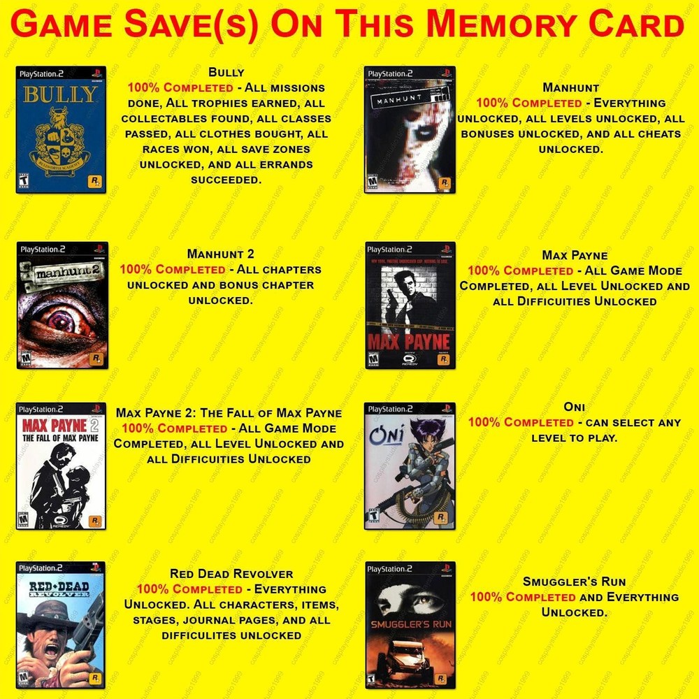 Bully PS2 Memory Card Cheats