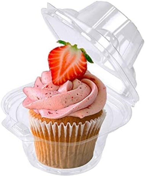 Cupcake Holders - 50 Pack Stackable Individual Containers for Baked Goods