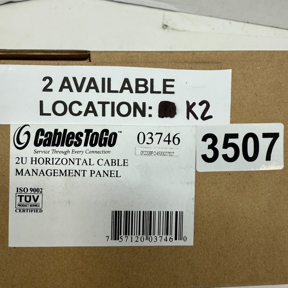 CablesToGo 03746 2U Horizontal Cable Management Panel – NEW