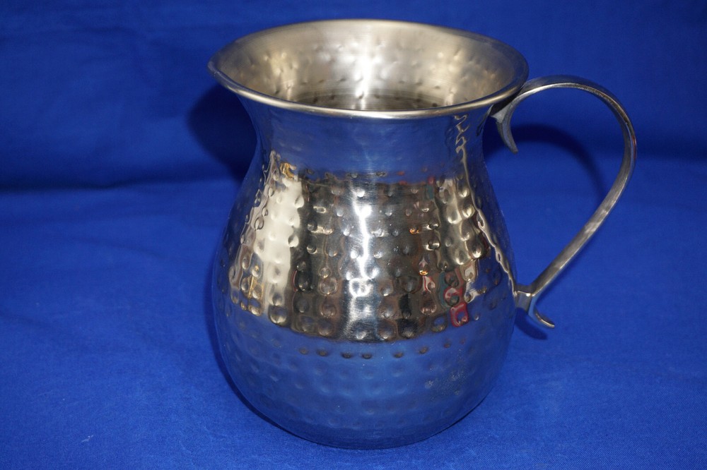 Hammered Silver Metal Pitcher, 6" (S22)