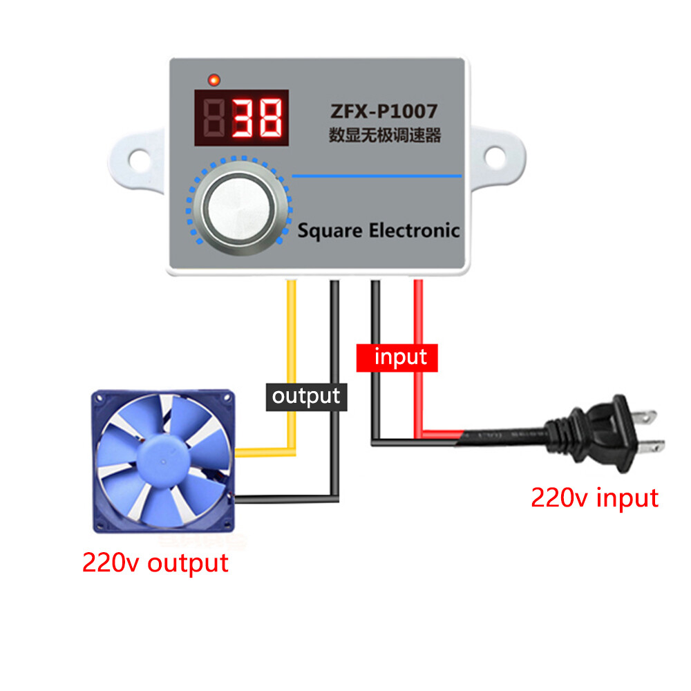 500W Adjustable AC 220V Speed Controller Digital Motor Reducer Speed Regulator