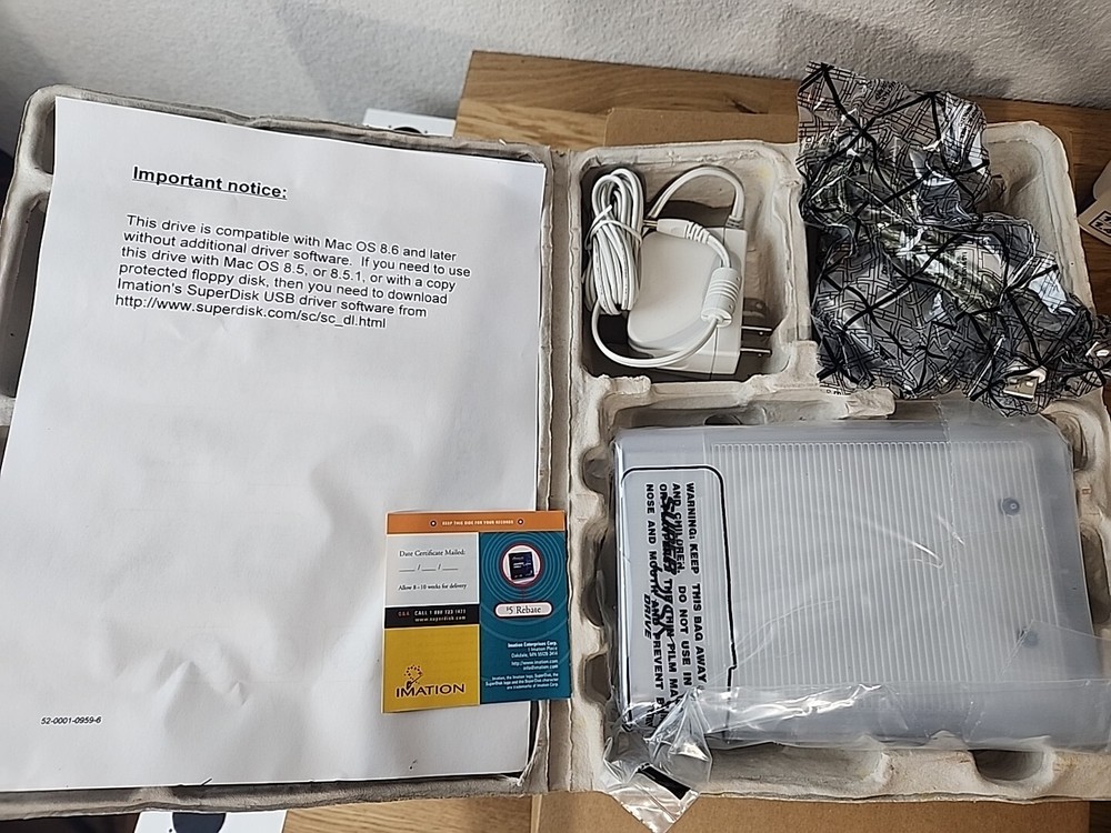 Imation SD-USB-M2 Portable SuperDisk External USB Floppy Disk Drive For Macs