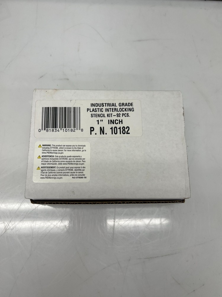 10182 Industrial Grade Plastic Interlocking Stencil Kit 92 pcs. 1”