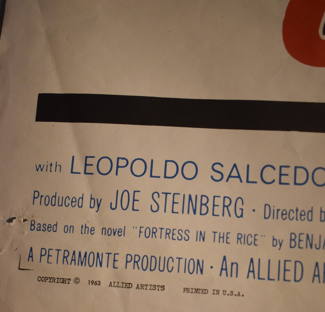 ORIGINAL CRY OF BATTLE 24" X 41" Movie Theater Poster 1963 Rita Moreno