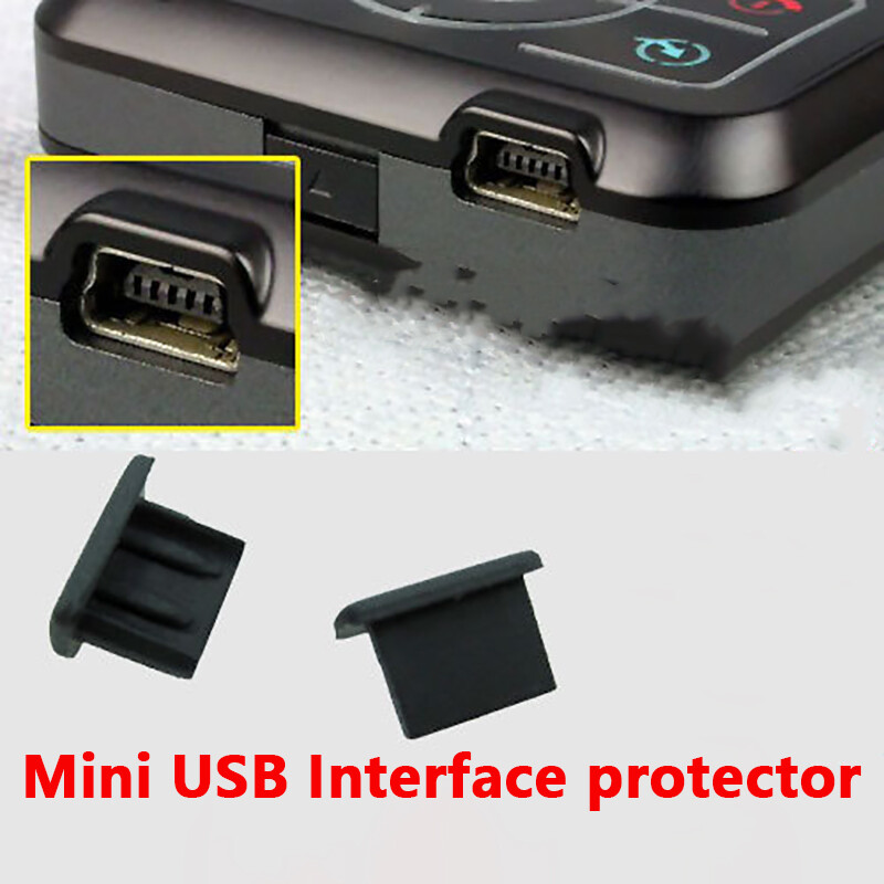 Mini USB Interface Dust proof Plugs Silica Gel Port Protector Black Transparency