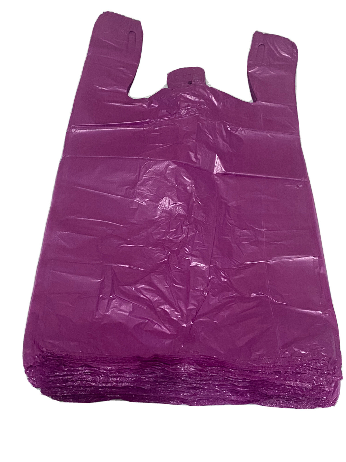 Bags 1/6 Large 21 x 6.5 x 11.5Purple T-Shirt Plastic Grocery Shopping Bags