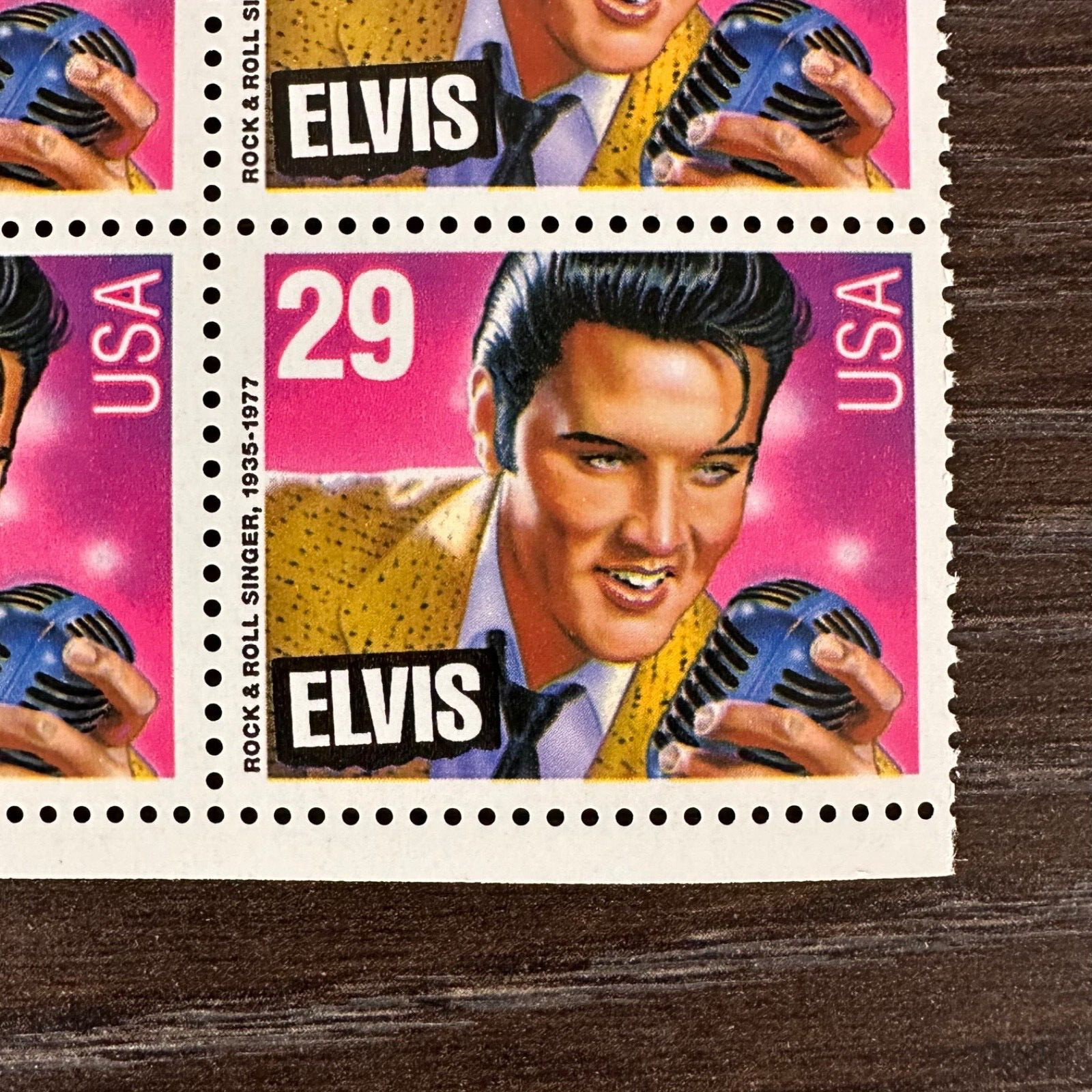 USPS Mint Block of Four (4) Elvis Presley 29 Cent Commemorative Stamps 1993 MNH