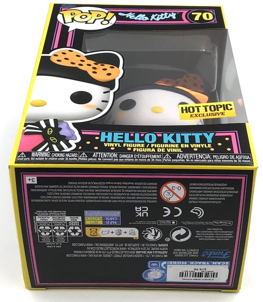 Funko Pop! Hello Kitty Blacklight #70 Hot Topic Exclusive with POP Protector