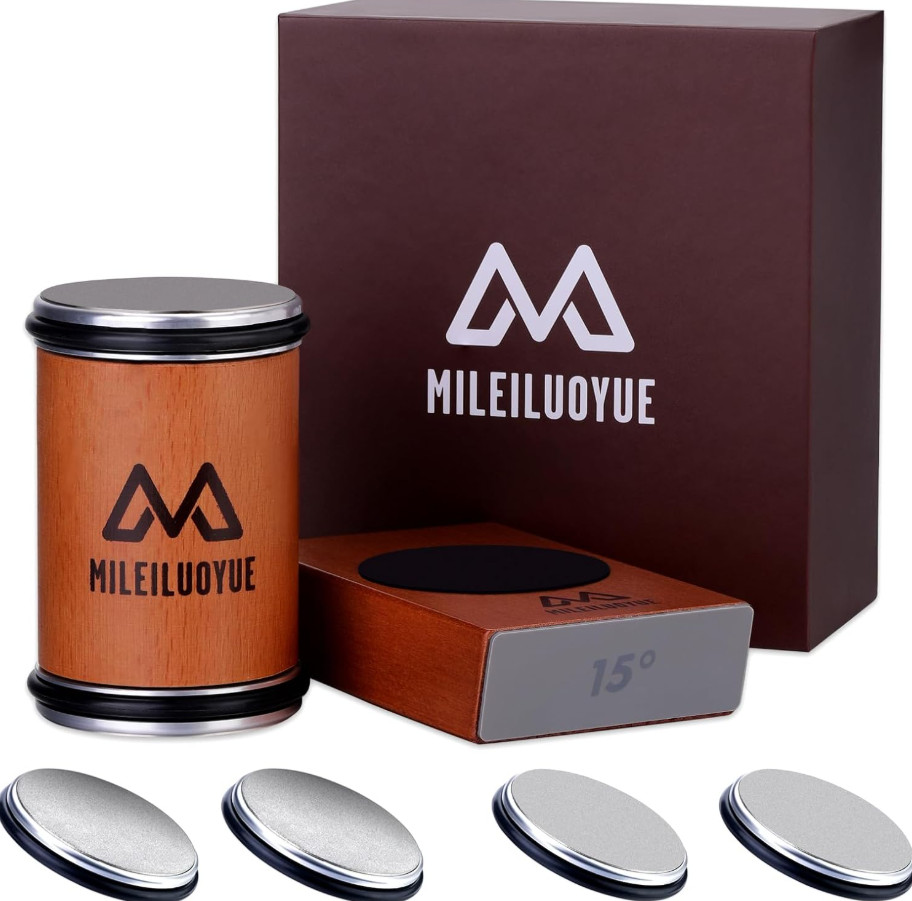 Rolling Knife Sharpener Set Diamond Ceramic Discs Professional Sharpening Kit US