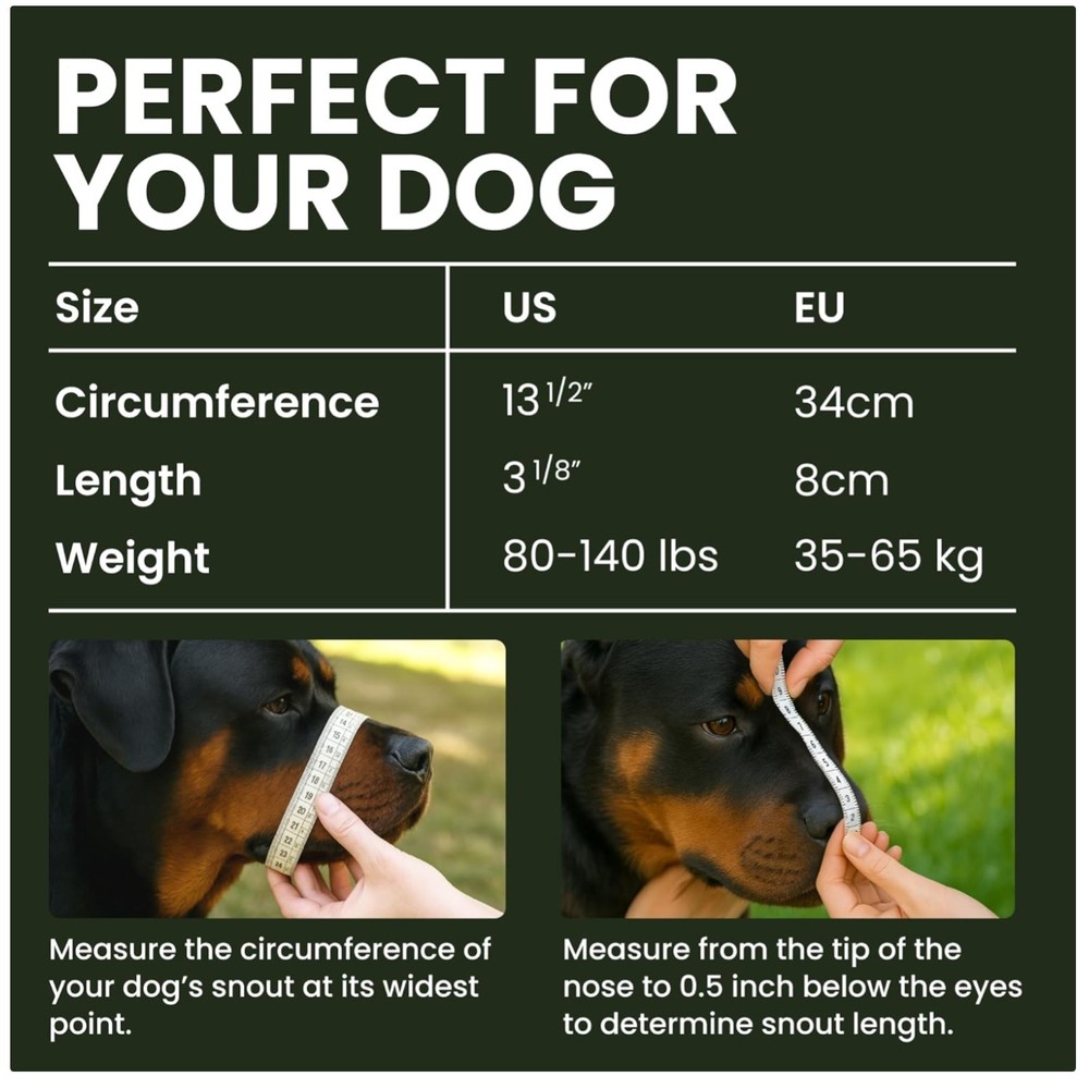Leather Straps Dog Muzzle Stainless Steel