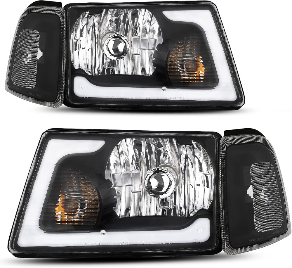 Black LED Headlight Ford Ranger 2001-2011 DRL