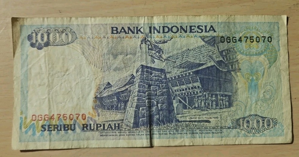 1992 Indonesia 1000 Rupiah Note