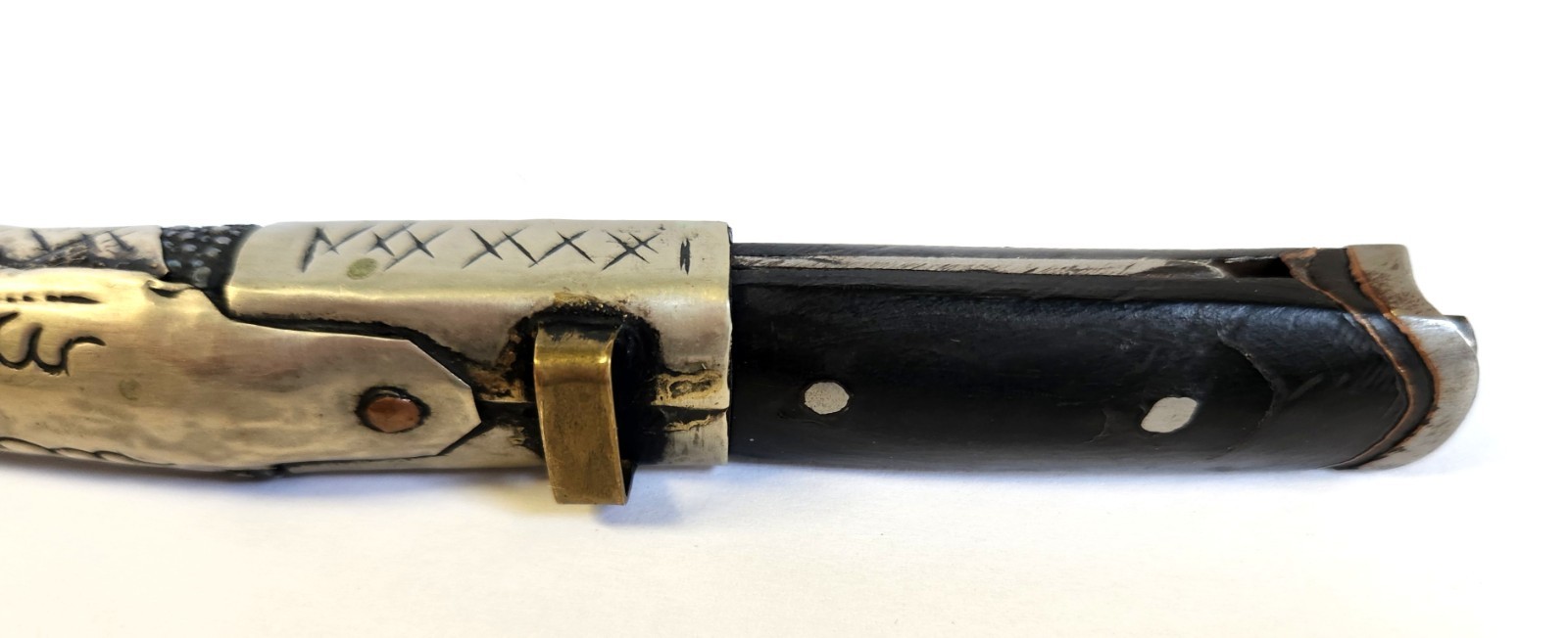 Antique Tibetan Himalayan Turquoise Knife & Sheath Tribal Nomad 6.5" Sheathed