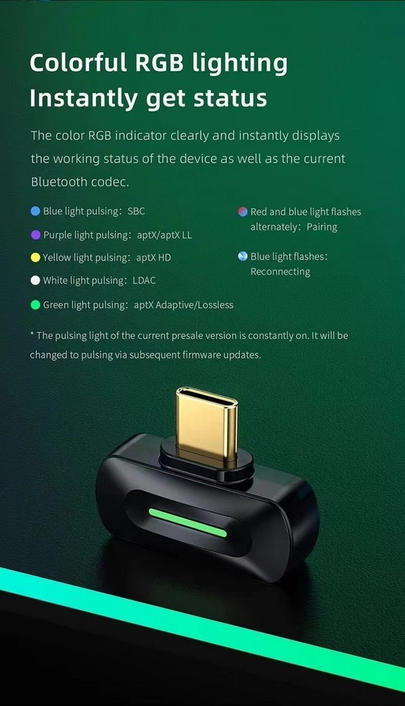 FiiO BT11 USB C Bluetooth 5.4 Transmitter Audio Adapter QCC5181 LDAC aptX