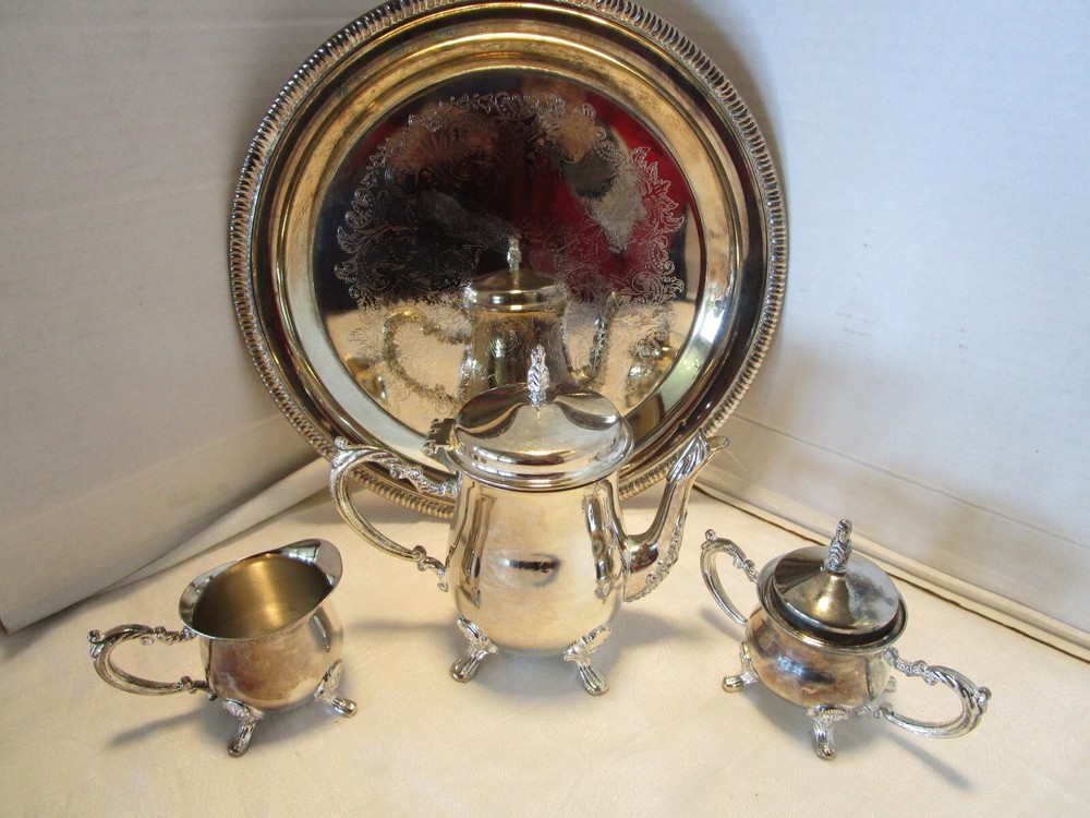 Vintage Godinger Silver Plated 4-Piece Tea serving set 1980’s