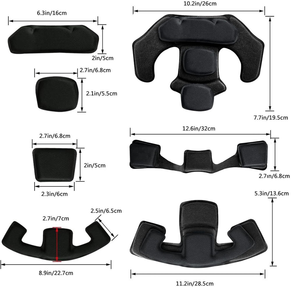 Tactical Helmet Pads - Universal Replacement Internal Memory Foam Pad Inserts...