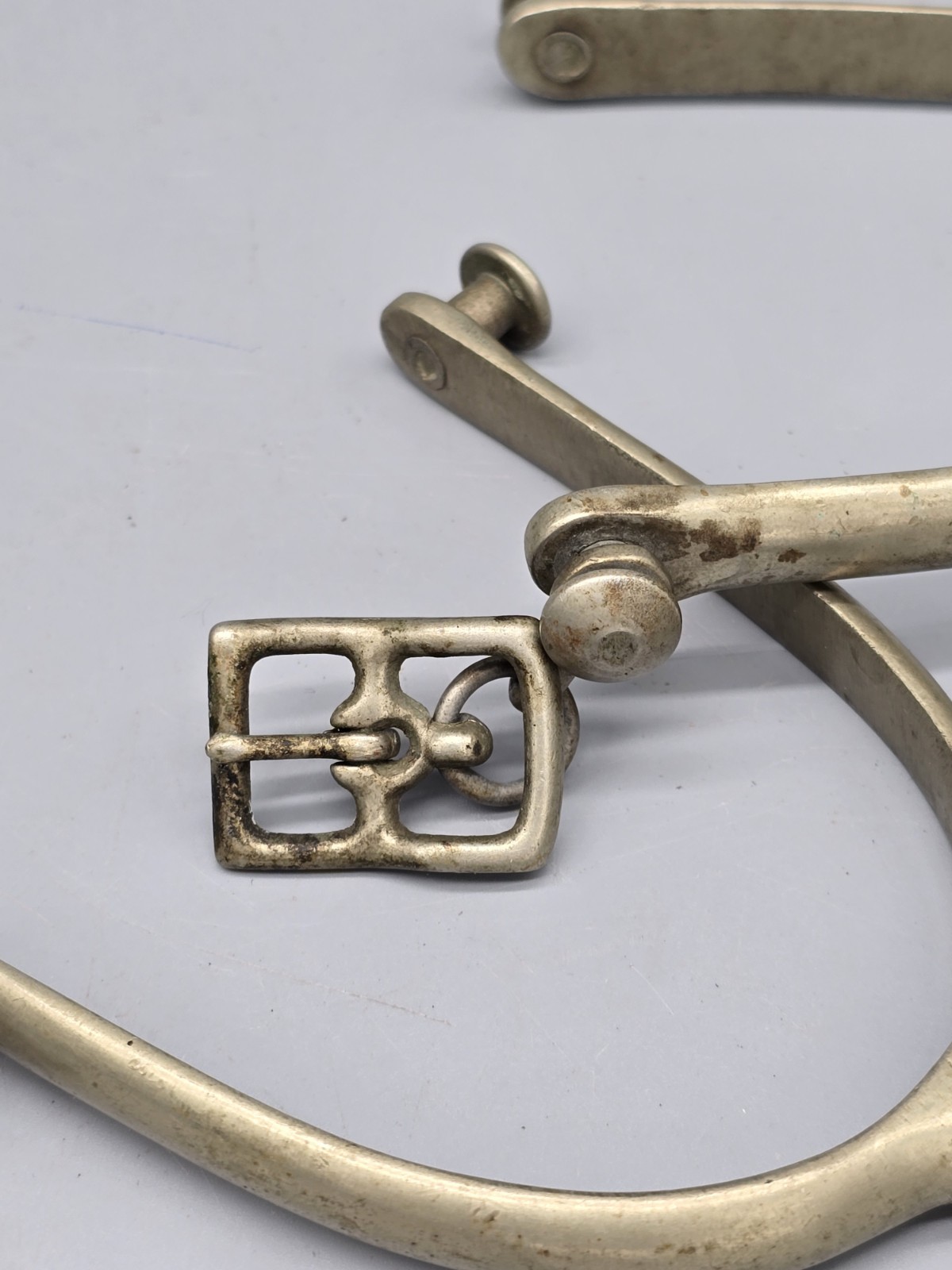 US AB Cavalry Spurs Box Stark's Army Surplus Chicago Vintage Nickel A. Buermann