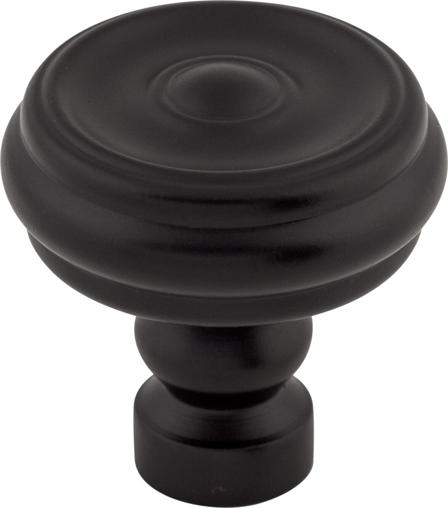 Top Knobs TK882BLK Brixton Button Knob 1 1/4" Flat Black